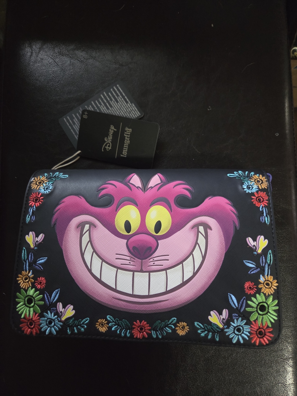 Loungefly Disney Cheshire Cat Pink Embroidered Crossbody Nwt